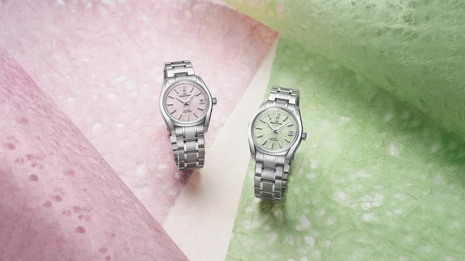 Sắc anh đào phủ kín dòng thời gian trên bộ đôi đồng hồ Grand Seiko mới