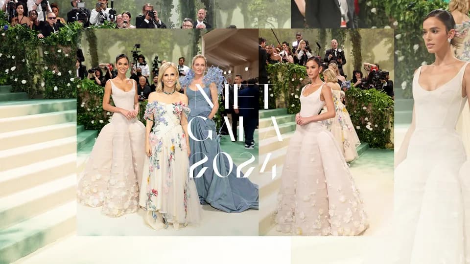 Bruna Marquezine cùng Uma Thurman diện đầm Tory Burch tại Met Gala 2024