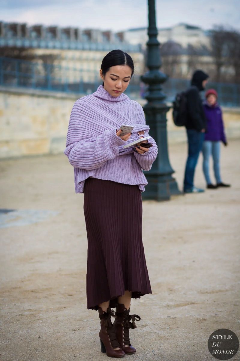 sweater, áo len, 8 set đồ sweater, cách phối đồ, trang phục mùa đông