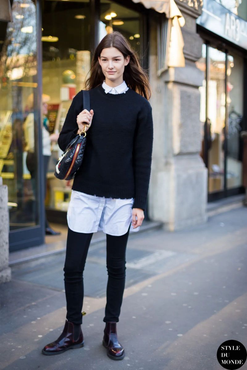 sweater, áo len, 8 set đồ sweater, cách phối đồ, trang phục mùa đông