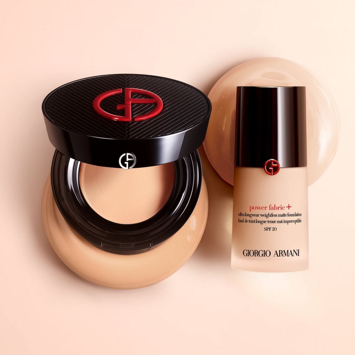 Armani Beauty, Giorgio Armani, Power Fabric Foundation, Lip Maestro Velvet Liquid Lipstick, Eye Tint Long Lasting Liquid Eyeshadow, Blank Sky Lounge, Crescent Mall