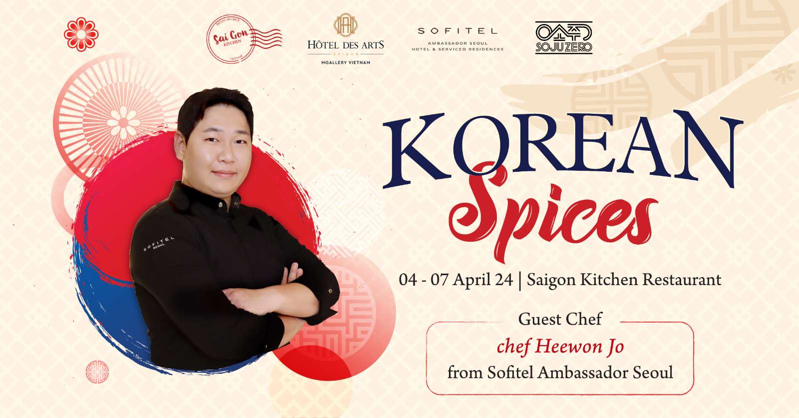 Korean Spices, Saigon Kitchen, ẩm thực Hàn Quốc, Hôtel des Arts Saigon 
