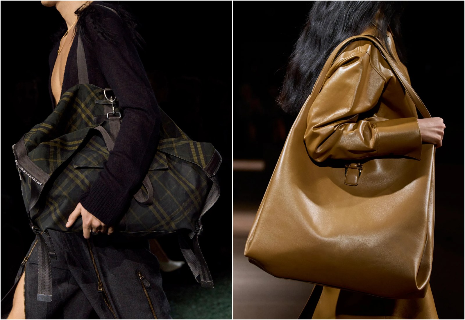 xu hướng thời trang, xu hướng túi xách, thời trang thu đông, bag trend 2024, clutch, oversized bag, double bags, fringe