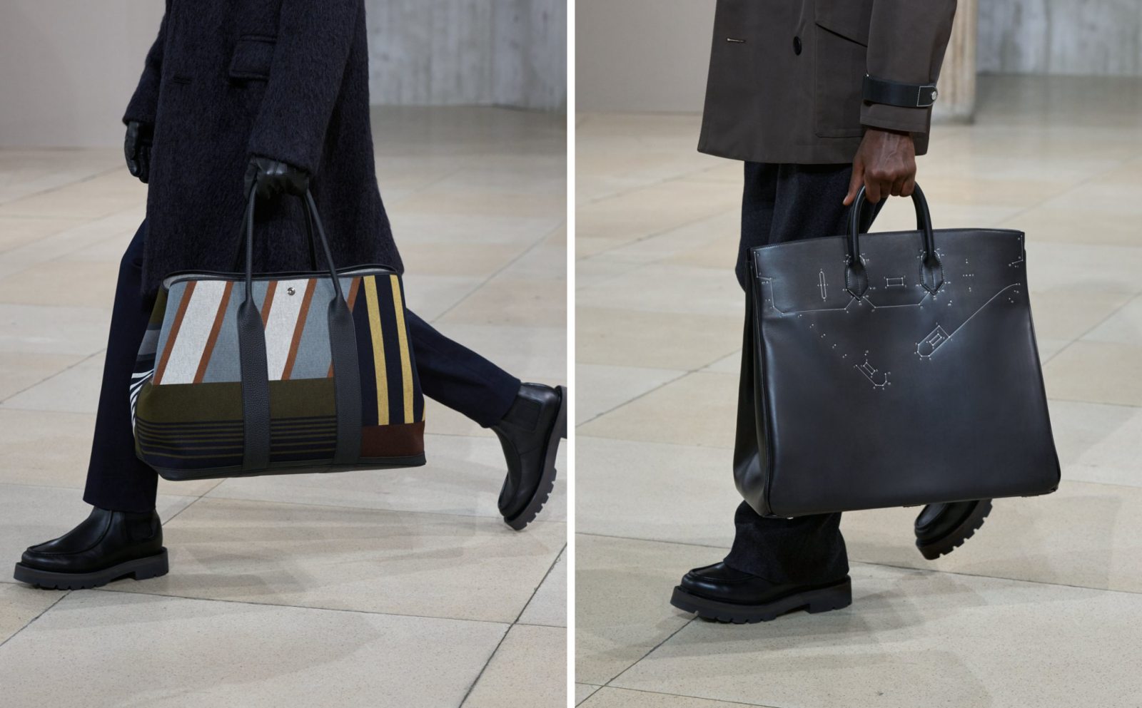 Hermès, Fashion Week 2025, Fall winter collection, thời trang thu đông, xu hướng thời trang nam, áo khoác Hermès