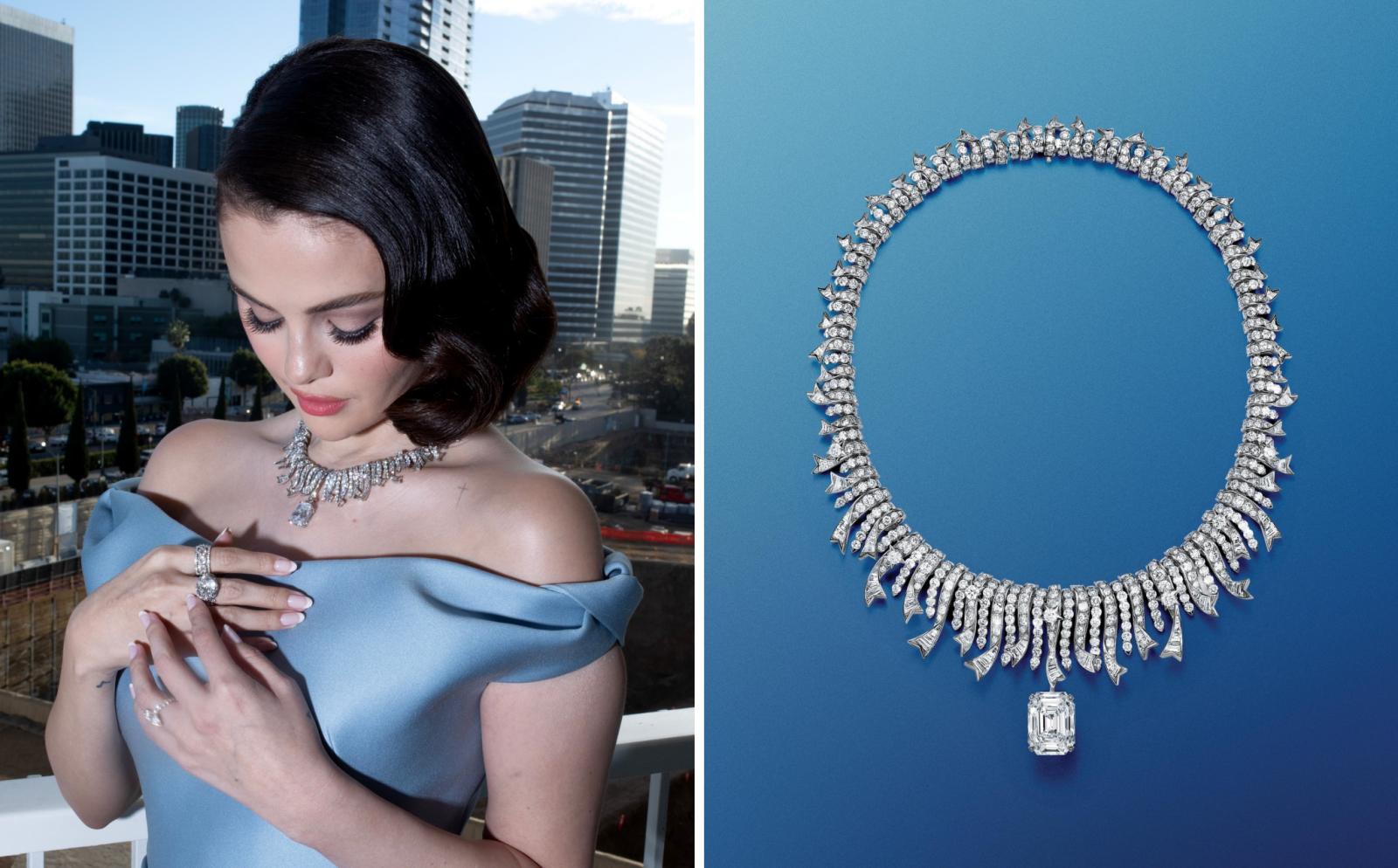trang sức, Quả cầu vàng 2025, trang sức thảm đỏ, Emma Stone, Louis Vuitton, Anya Taylor-Joy, Tiffany & Co., Zendaya, Bulgari, Zoe Saldaña, Cartier, Salma Hayek, Lorraine Schwartz