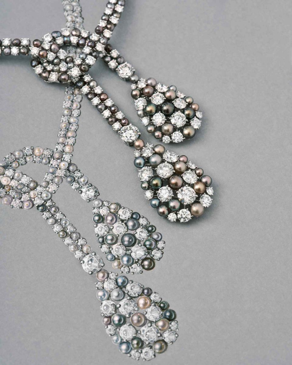 Chaumet, high jewelry, savoir faire, kỹ thuật chế tác, trang sức cao cấp, kim cương, tiêu chí 4C GIA, fil-couteau, trompe l'œil, pear-shaped