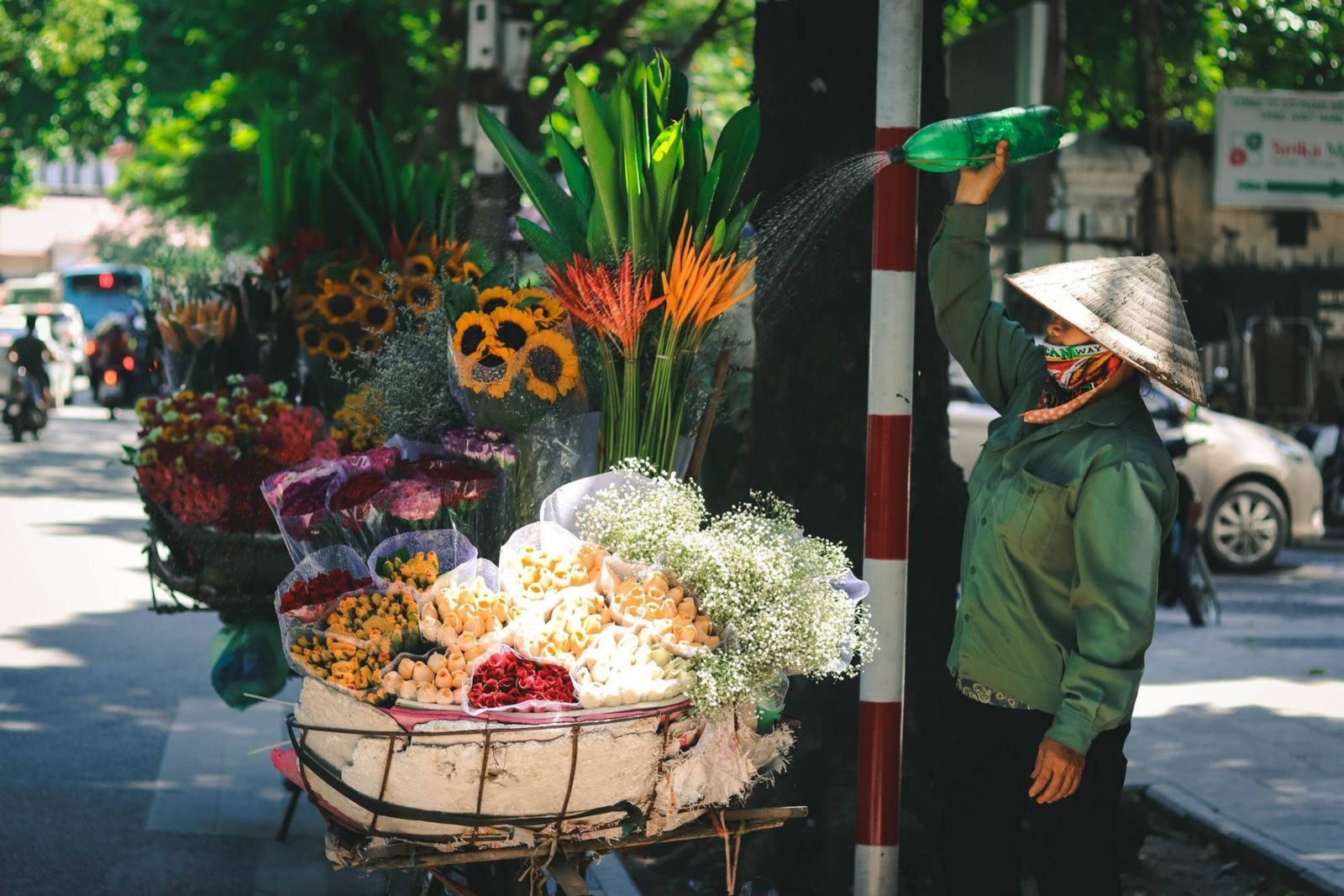 Hà Nội, gánh hoa hà nội, hà nội vào thu, gánh hoa rong, mùa thu hà nội