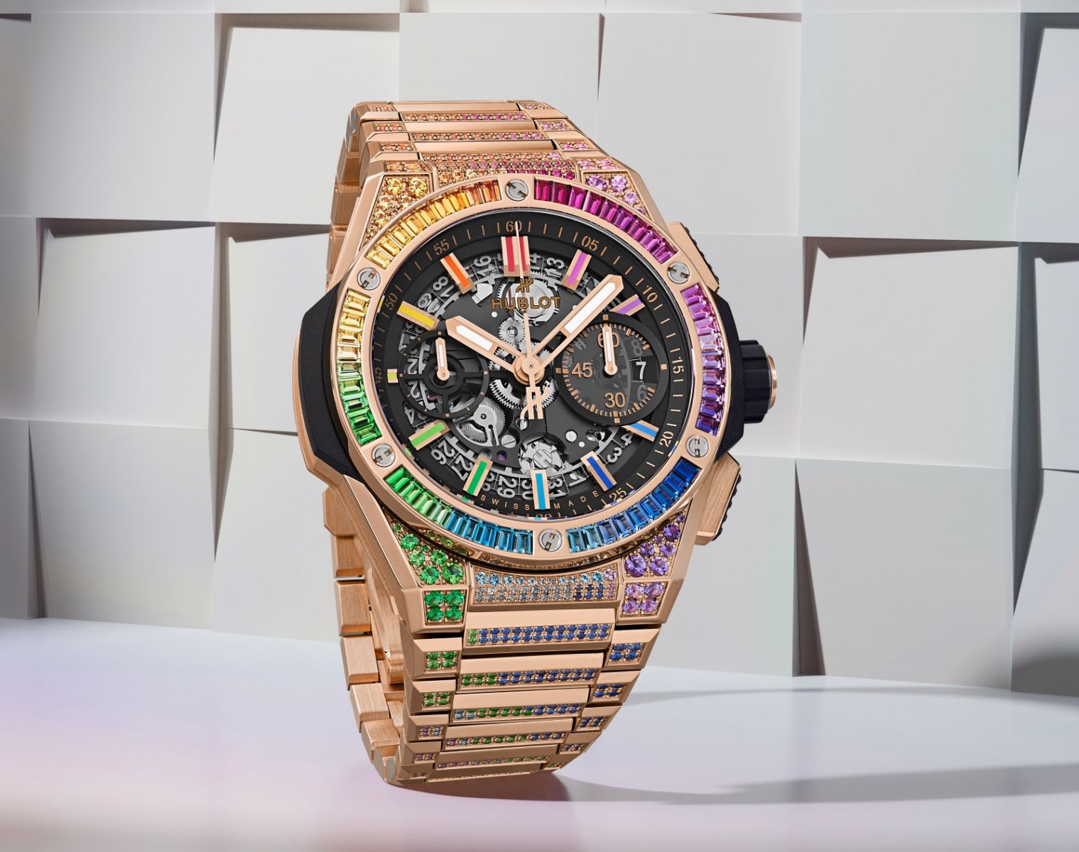 Hublot, đồng hồ Hublot, đồng hồ Thụy Sĩ, Hublot Big Bang Integrated King Gold Rainbow