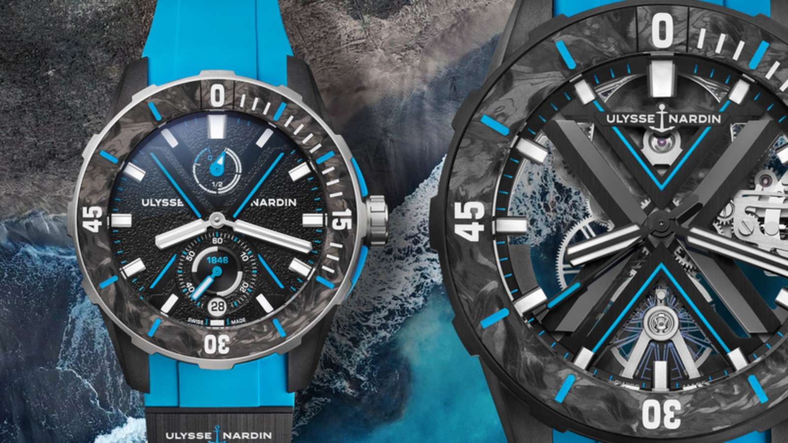 Diver X Skeleton Azure, Diver Net Azure, Ulysse Nardin, Đồng hồ Thụy Sĩ, Luxury watch