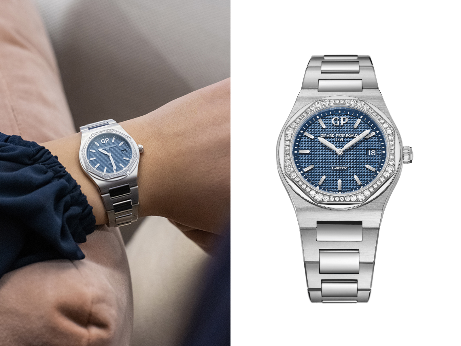 Girard-Perregaux Laureato 34mm, đồng hồ nữ, đồng hồ xa xỉ, quà tặng 20/10, Girard-Perregaux Laureato, Ulysse Nardin Lady Diver, Zenith Defy Skyline, Tudor Royal, Tag Heuer Aquaracer, Grand Seiko Elegance, Hublot Spirit Of Big Bang King Gold Diamonds