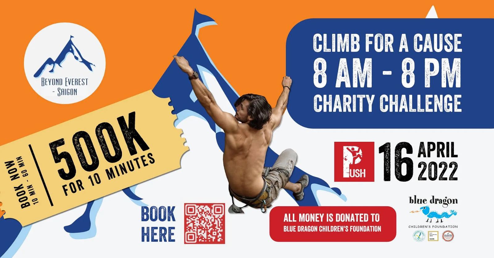 push climbing, beyond everest, leo núi, quyên góp từ thiện, blue dragon children foundation