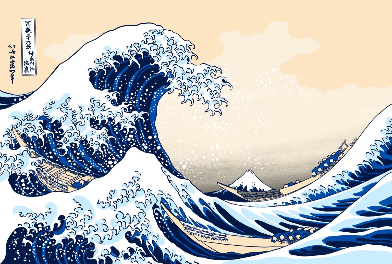 the great wave off kanagawa, sóng lừng ngoài khơi kanagawa, hokusai, nhật bản, kanagawa