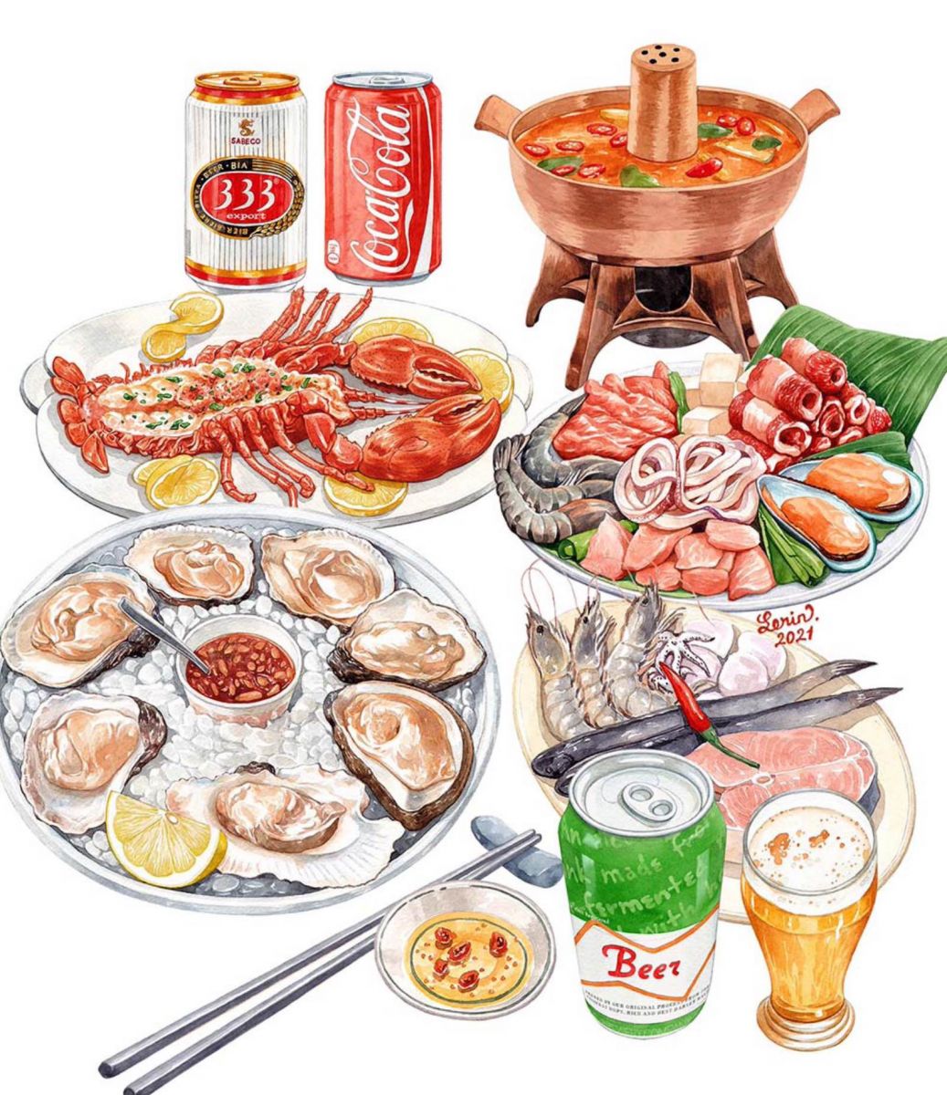 food illustrator, lê rin, hoạ sĩ ẩm thực