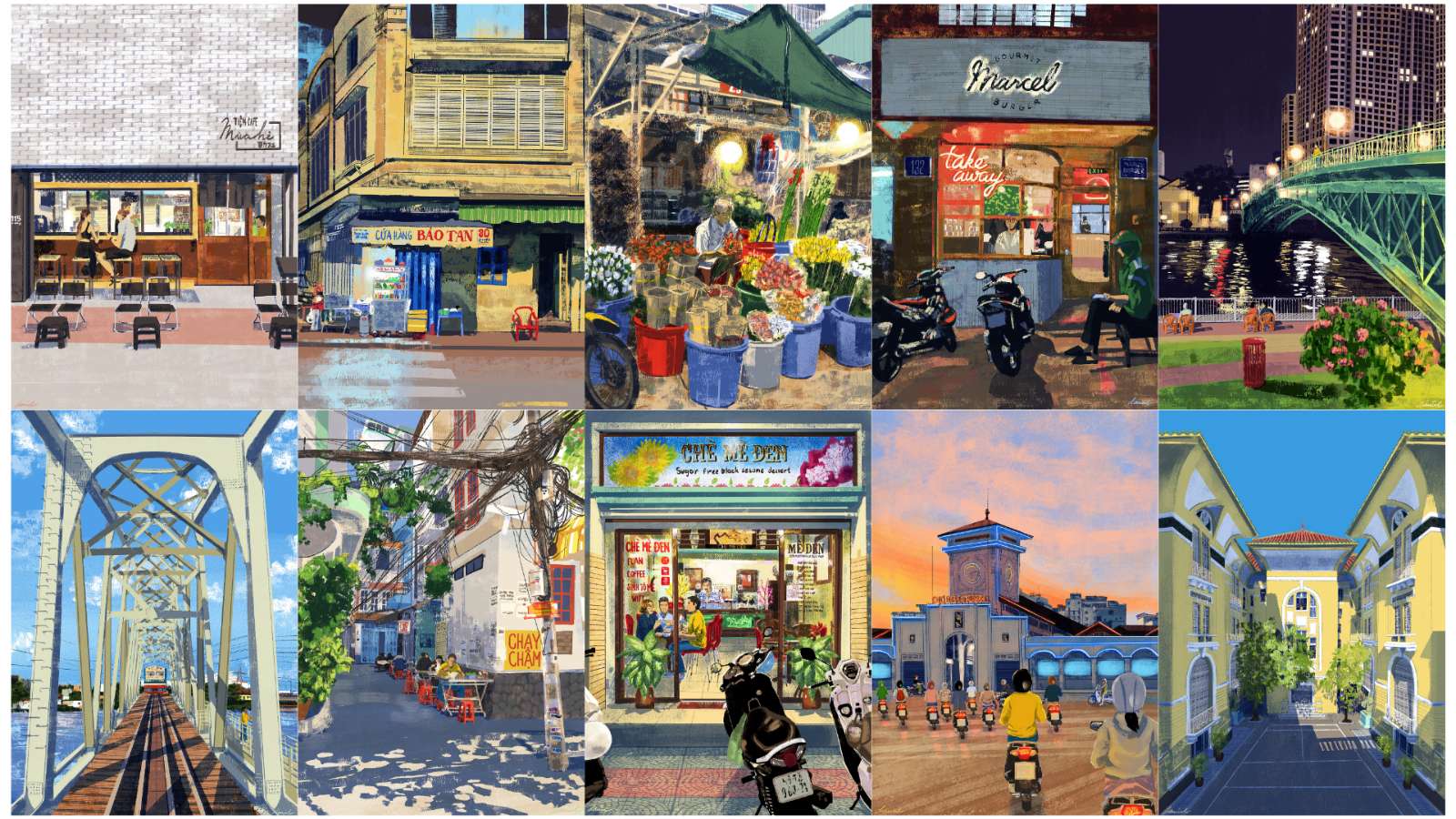 Daniel Tingcungco, "100 Views of Saigon", W Coffee Talk, Illustration